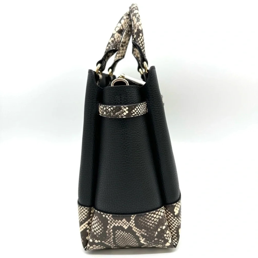 Michael Kors Reed Large Leather Belted Satchel Crossbody Bag Snakeskin - Picture 5 of 13